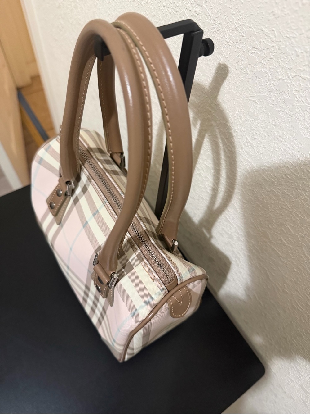 Burberry Light Pink and Tan Mini Top-Handle Bag - Picture 3 of 8